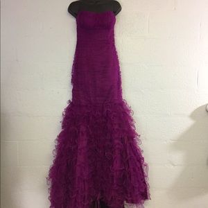 Eureka Purple Ruffled Mermaid Formal
